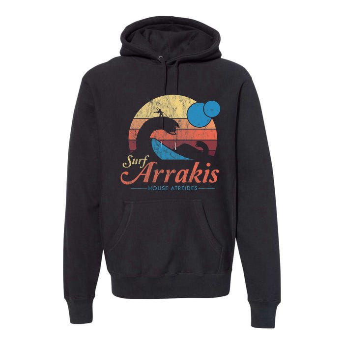 Visit Arrakis Vintage Distressed Surf Premium Hoodie