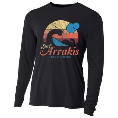 Visit Arrakis Vintage Distressed Surf Cooling Performance Long Sleeve Crew