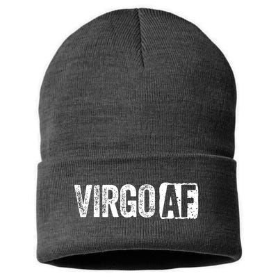 Virgo AF Virgo Zodiac Sign Gift Sustainable Knit Beanie