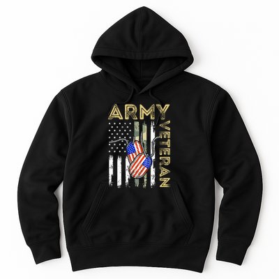 Vintage Army Veteran Day American Flag Hoodie