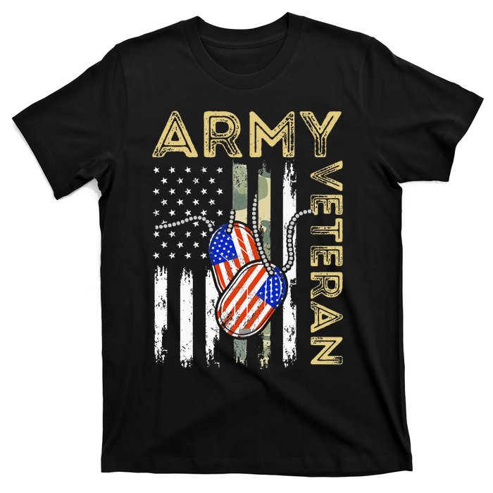 Vintage Army Veteran Day American Flag T-Shirt