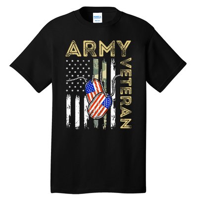 Vintage Army Veteran Day American Flag Tall T-Shirt