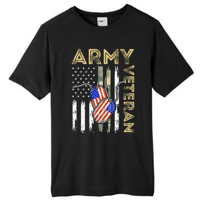 Vintage Army Veteran Day American Flag Tall Fusion ChromaSoft Performance T-Shirt