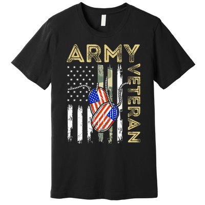 Vintage Army Veteran Day American Flag Premium T-Shirt