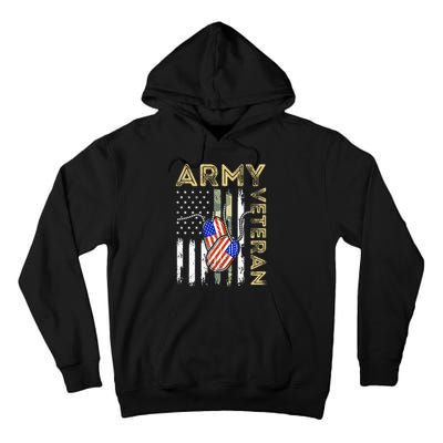 Vintage Army Veteran Day American Flag Tall Hoodie