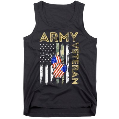 Vintage Army Veteran Day American Flag Tank Top