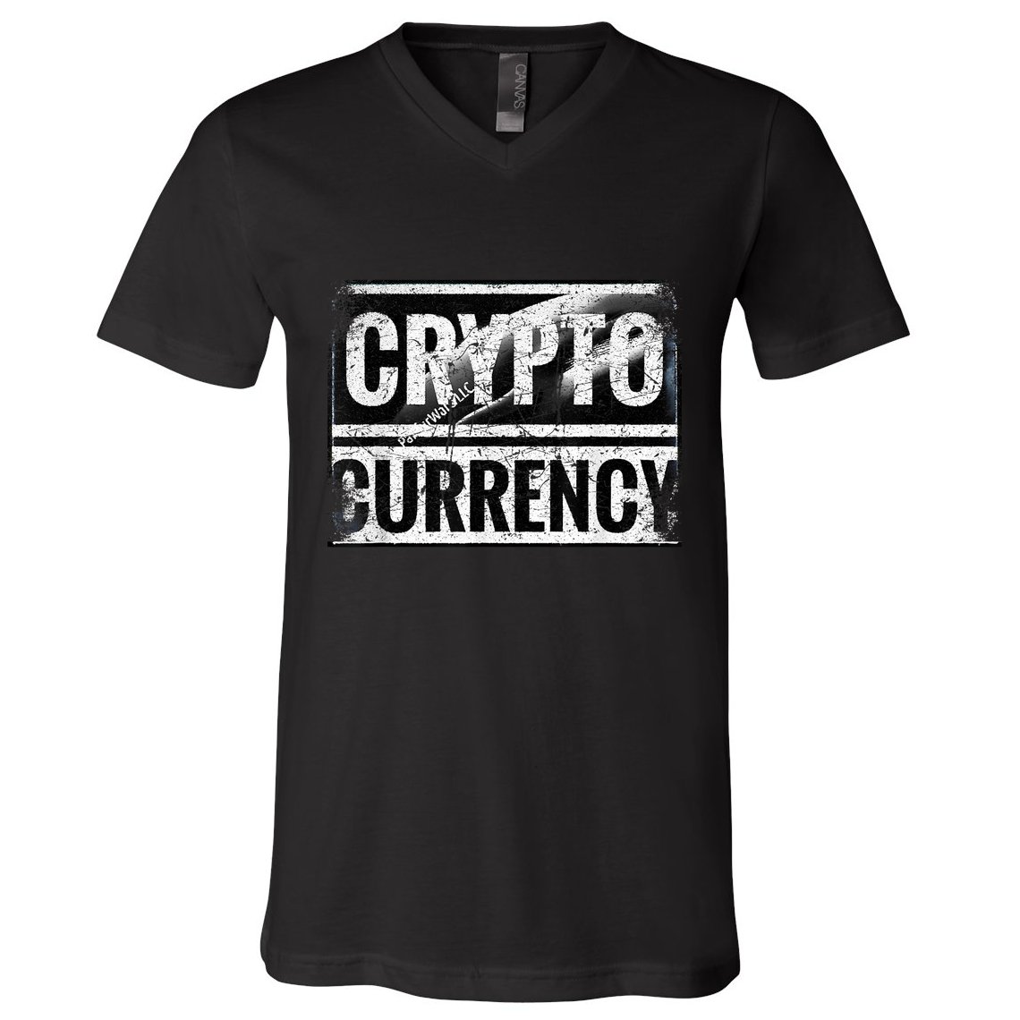 Vintage And Very Distressed Cryptocurrency V-Neck T-Shirt