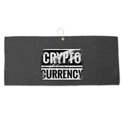 Vintage And Very Distressed Cryptocurrency Large Microfiber Waffle Golf Towel