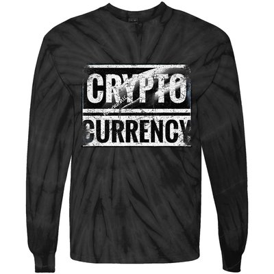 Vintage And Very Distressed Cryptocurrency Tie-Dye Long Sleeve Shirt