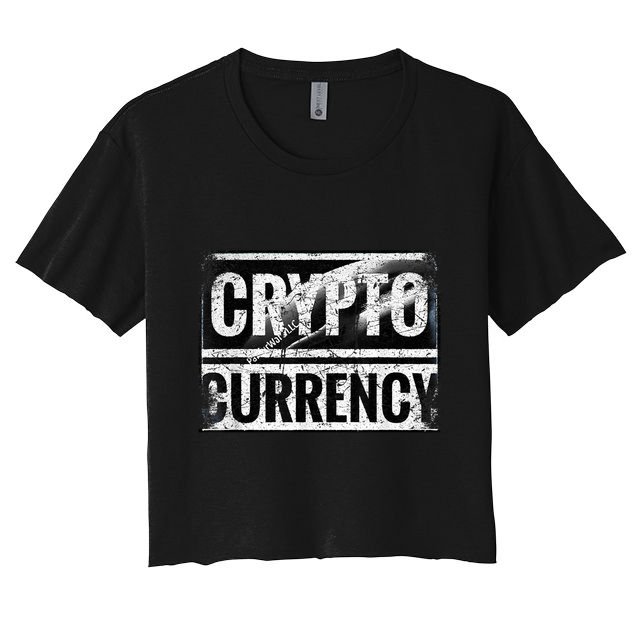 Vintage And Very Distressed Cryptocurrency Crop Top