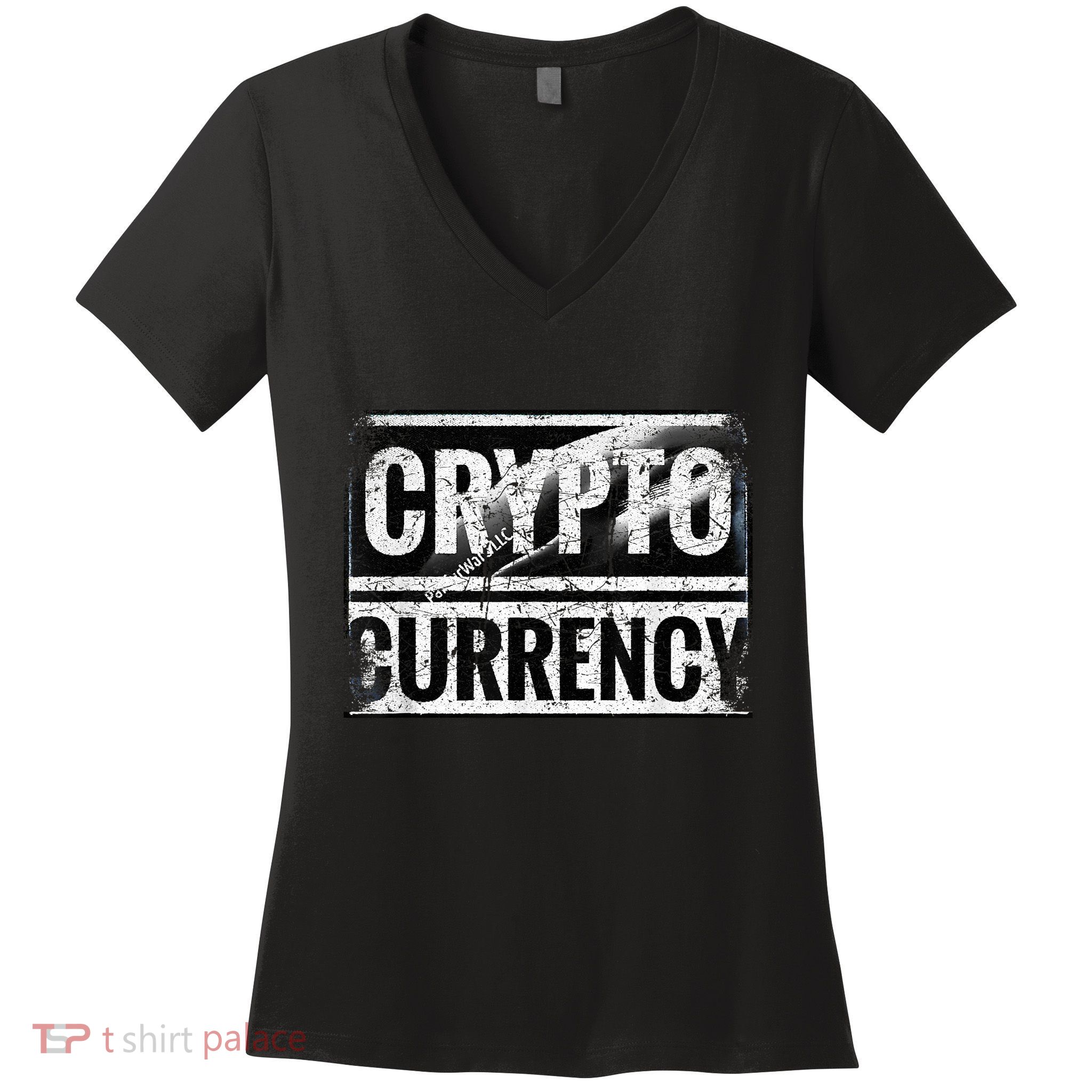 Vintage And Very Distressed Cryptocurrency Women's V-Neck T-Shirt