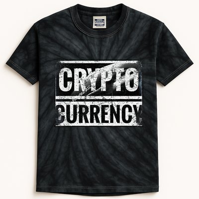 Vintage And Very Distressed Cryptocurrency Kids Tie-Dye T-Shirt