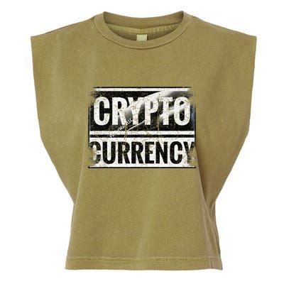 Vintage And Very Distressed Cryptocurrency Garment-Dyed Women's Muscle Tee