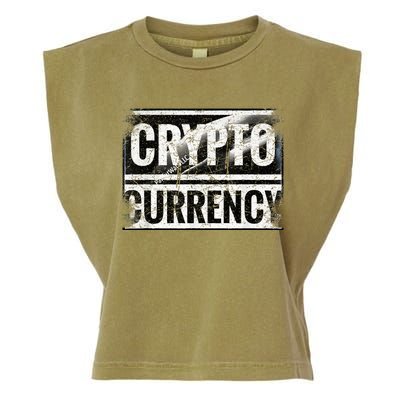 Vintage And Very Distressed Cryptocurrency Garment-Dyed Women's Muscle Tee