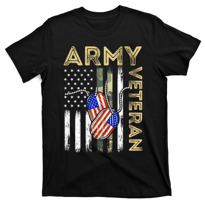 Vintage Army Veteran Day American Flag T-Shirt