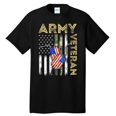 Vintage Army Veteran Day American Flag Tall T-Shirt