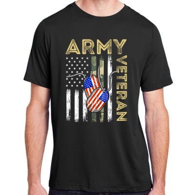 Vintage Army Veteran Day American Flag Adult ChromaSoft Performance T-Shirt