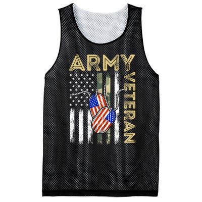 Vintage Army Veteran Day American Flag Mesh Reversible Basketball Jersey Tank