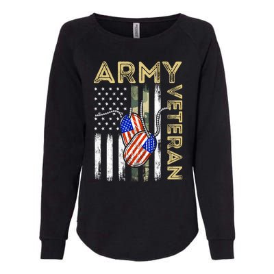 Vintage Army Veteran Day American Flag Womens California Wash Sweatshirt