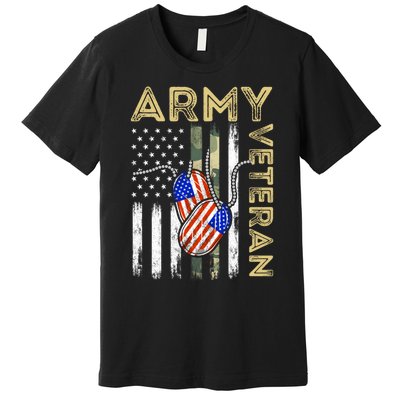 Vintage Army Veteran Day American Flag Premium T-Shirt