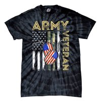 Vintage Army Veteran Day American Flag Tie-Dye T-Shirt