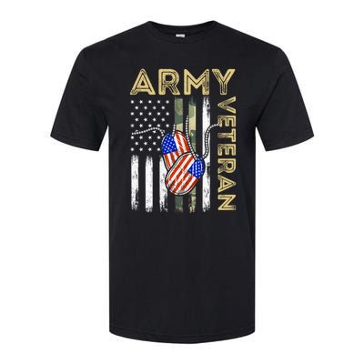 Vintage Army Veteran Day American Flag Softstyle CVC T-Shirt