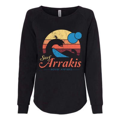 Visit Arrakis Vintage Distressed Surf Dune Sci Fi Womens California Wash Sweatshirt