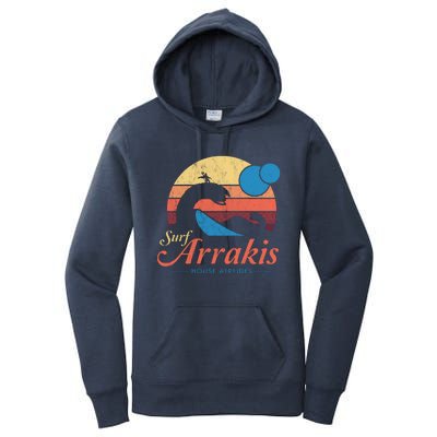 Visit Arrakis Vintage Distressed Surf Dune Sci Fi Women's Pullover Hoodie