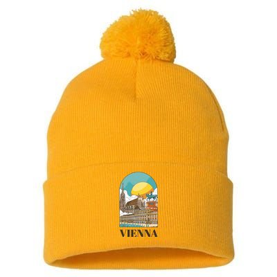 Vienna Austria Pom Pom 12in Knit Beanie