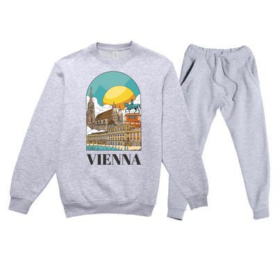 Vienna Austria Premium Crewneck Sweatsuit Set