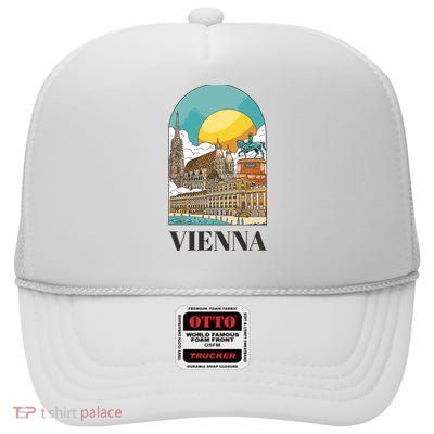 Vienna Austria High Crown Mesh Back Trucker Hat