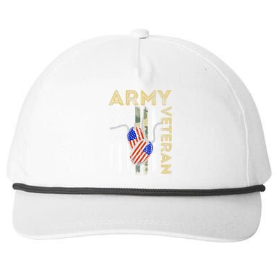 Vintage Army Veteran Day American Flag Snapback Five-Panel Rope Hat