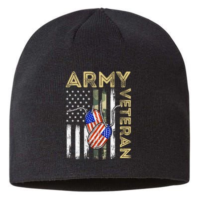 Vintage Army Veteran Day American Flag Sustainable Beanie