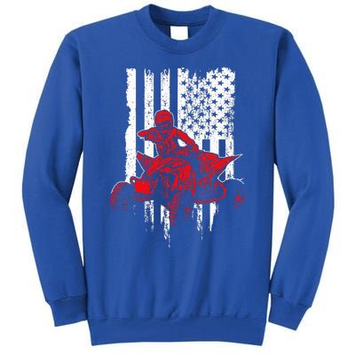 Vintage AllTerrain Vehicles Four Wheeler ATV American Flag Tall Sweatshirt