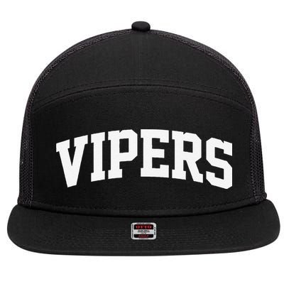 Vipers Arch Vintage Retro College Athletic Sports 7 Panel Mesh Trucker Snapback Hat