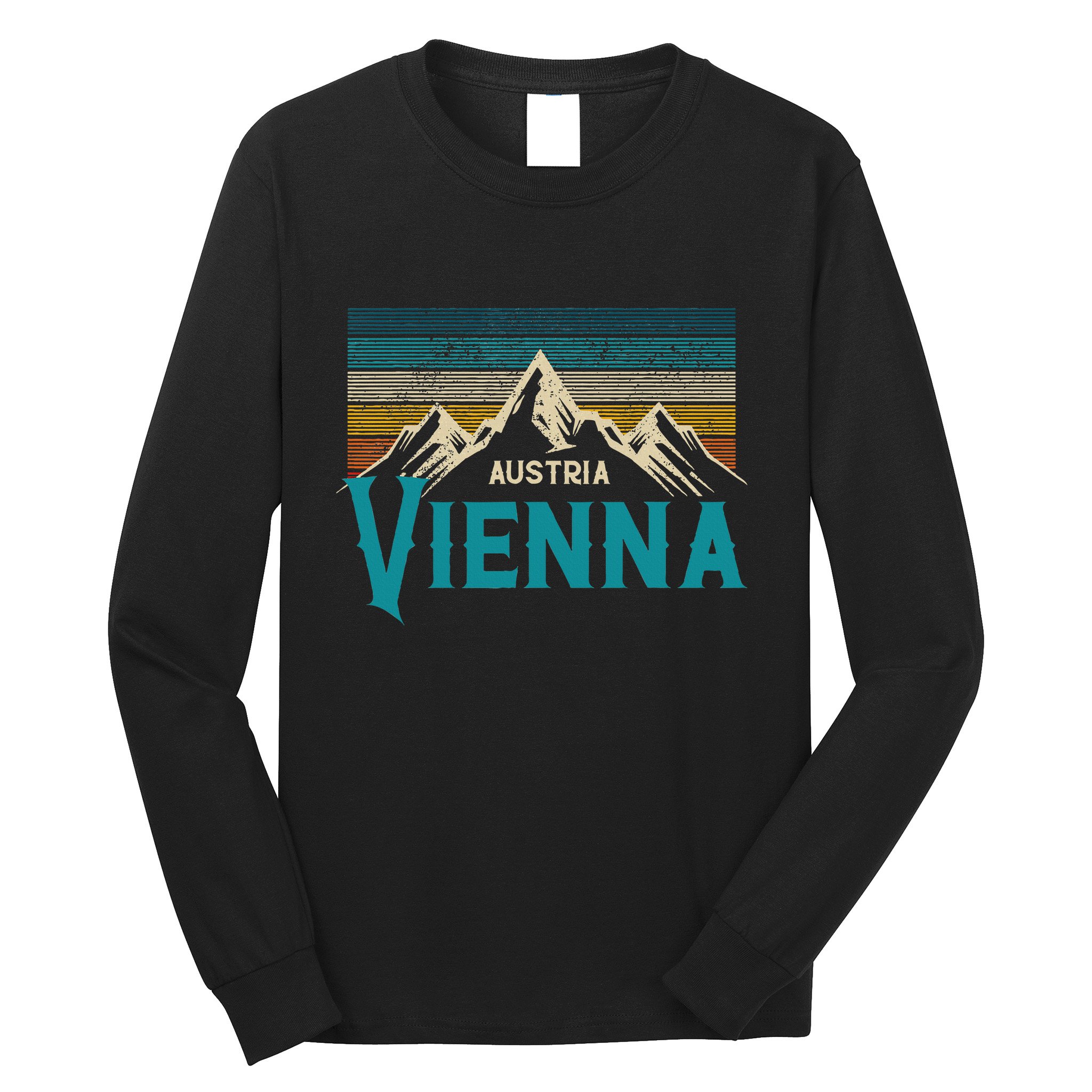 Vienna Austria Vienna Vintage Mountains Alps Ski Souvenir Long Sleeve Shirt