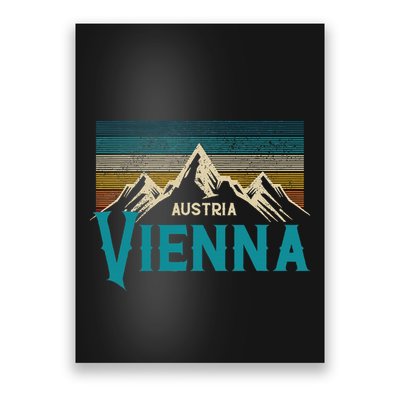Vienna Austria Vienna Vintage Mountains Alps Ski Souvenir Poster