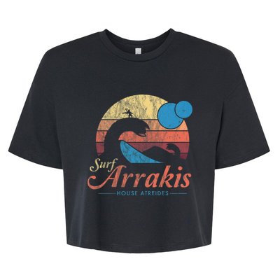 Visit Arrakis Vintage Distressed Surf Dune Sci Fi Bella+Canvas Jersey Crop Tee