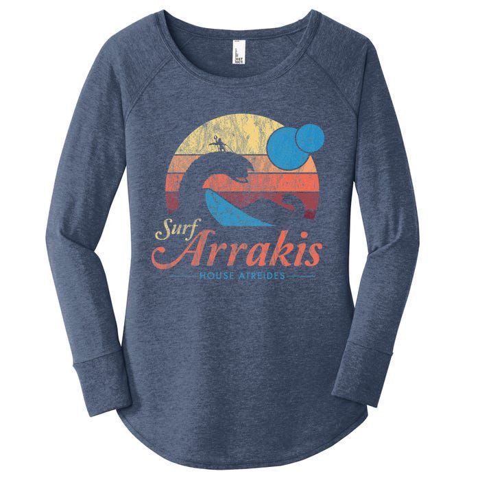 Visit Arrakis Vintage Distressed Surf Dune Sci Fi Women's Perfect Tri Tunic Long Sleeve Shirt