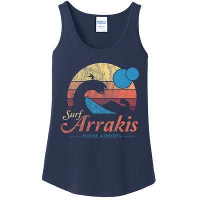 Visit Arrakis Vintage Distressed Surf Dune Sci Fi Ladies Essential Tank