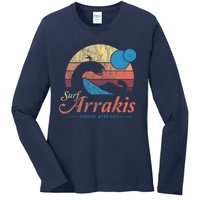 Visit Arrakis Vintage Distressed Surf Dune Sci Fi Ladies Long Sleeve Shirt