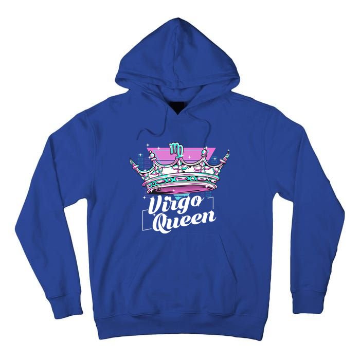 Vaporwave Aesthetics Virgo Queen Crown Zodiac Sign Gift Tall Hoodie