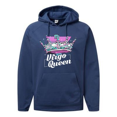 Vaporwave Aesthetics Virgo Queen Crown Zodiac Sign Gift Performance Fleece Hoodie