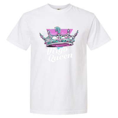 Vaporwave Aesthetics Virgo Queen Crown Zodiac Sign Gift Garment-Dyed Heavyweight T-Shirt