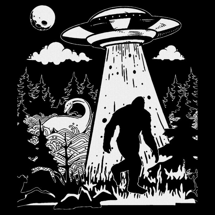 Vintage Alien With Bigfoot & Loch Ness Monster Cryptozoology Backpack