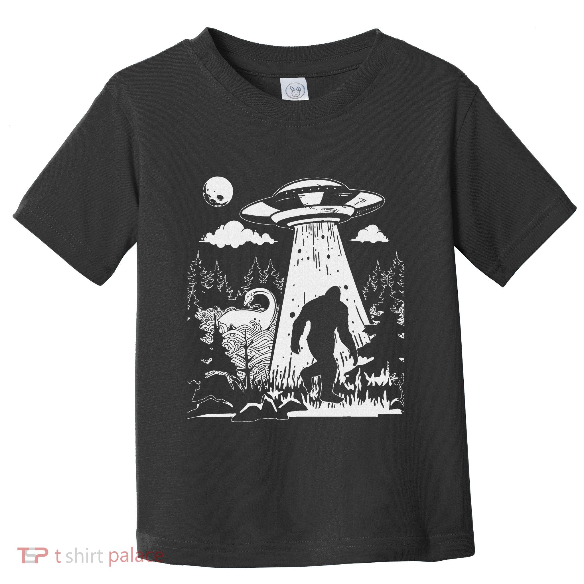 Vintage Alien With Bigfoot & Loch Ness Monster Cryptozoology Toddler T-Shirt