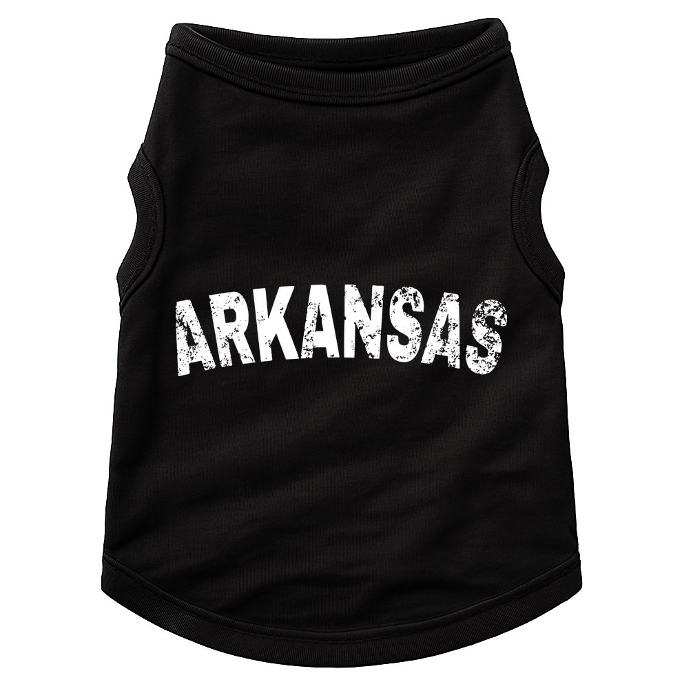Vintage Arkansas White Text Doggie Tank