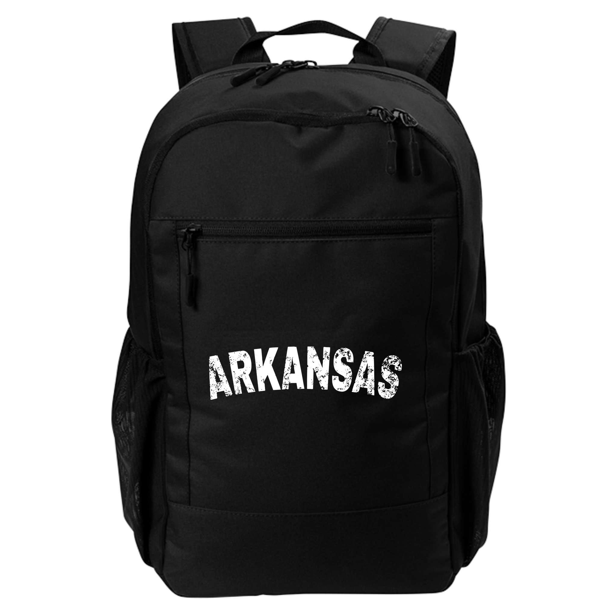 Vintage Arkansas White Text Backpack