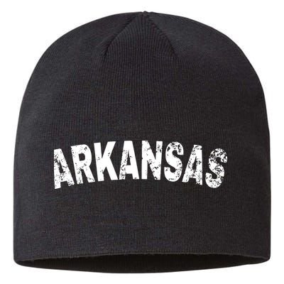 Vintage Arkansas White Text Sustainable Beanie