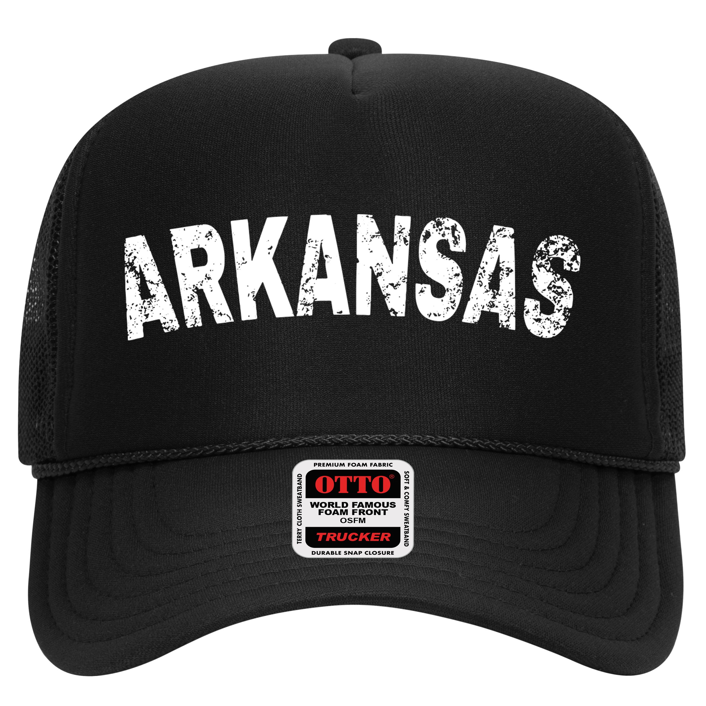 Vintage Arkansas White Text Hat